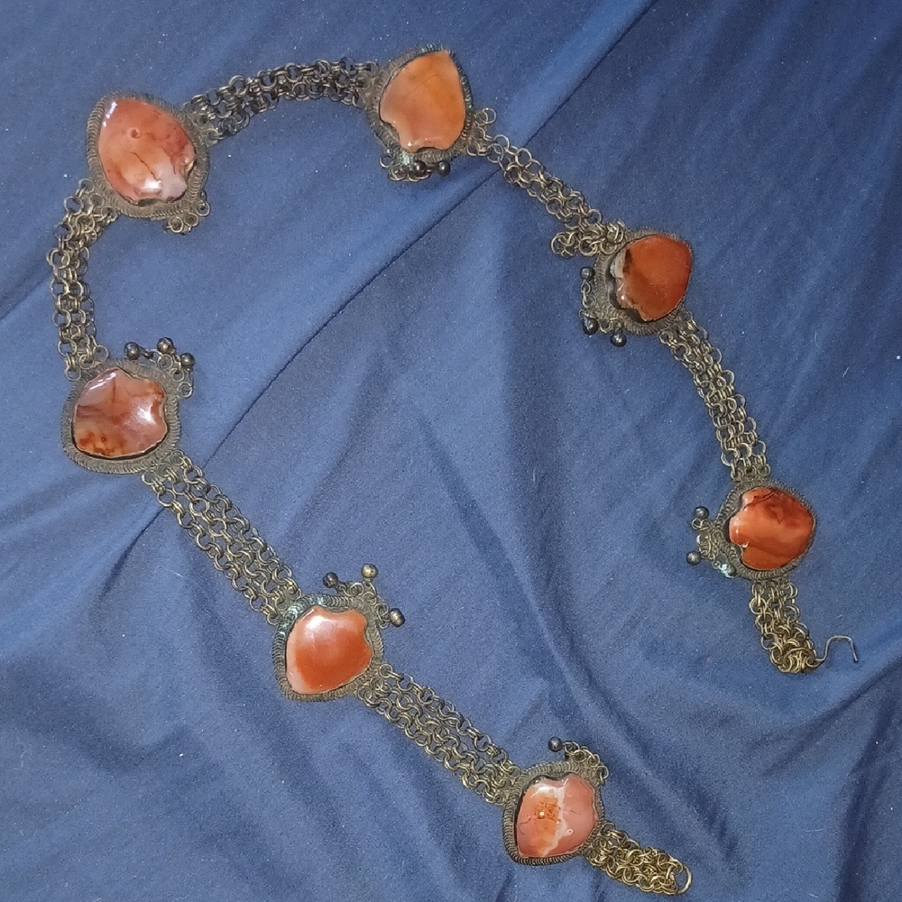 Antique Carnelian Belt Chains Goth Boho